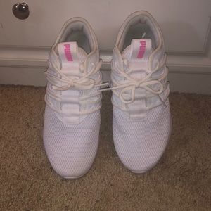 Puma. White and pink tennis shoes